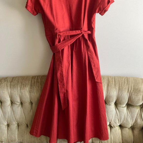 Sezane Rust Wrap Dress - Picture 8 of 13